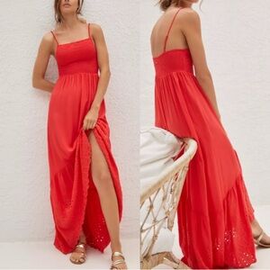 Maaji Anthropologie Isadora Smocked Eyelet Dress